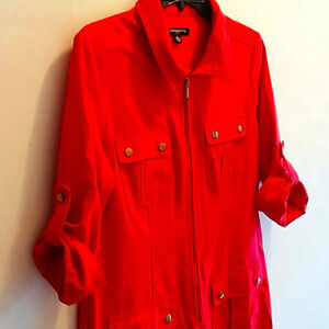 New Red Size 10 Zipper Collar Sharagano Dress